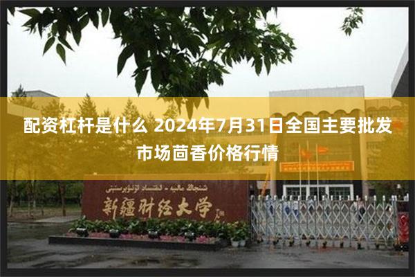 配资杠杆是什么 2024年7月31日全国主要批发市场茴香价格行情