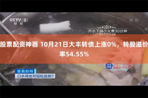 股票配资神器 10月21日大丰转债上涨0%，转股溢价率54.55%